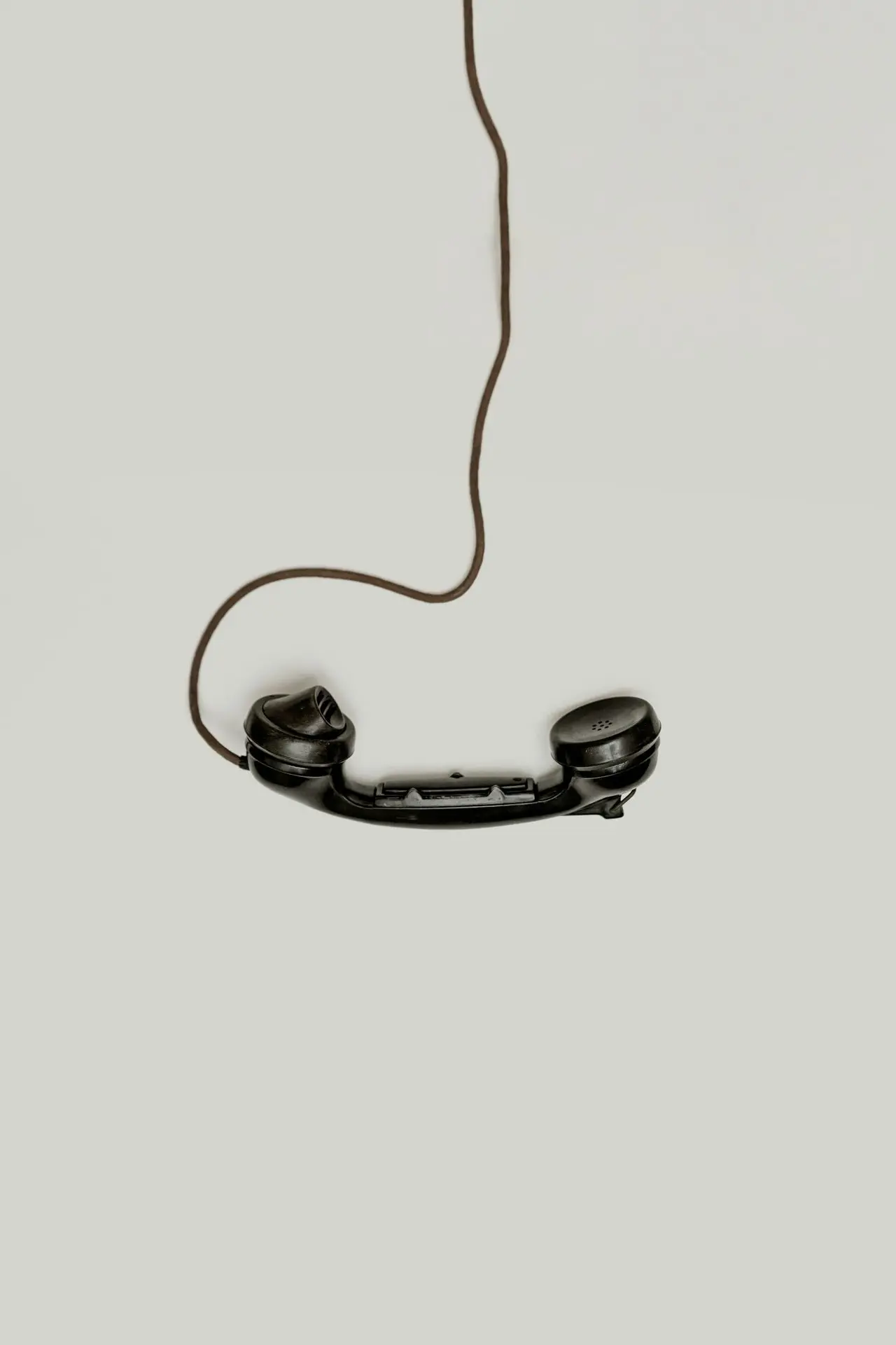 black corded telephone